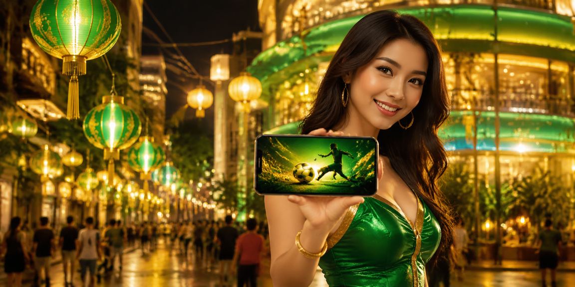 Người dùng Hà Nội dùng điện thoại theo dõi cá cược thể thao dưới ánh đèn lồng về đêm