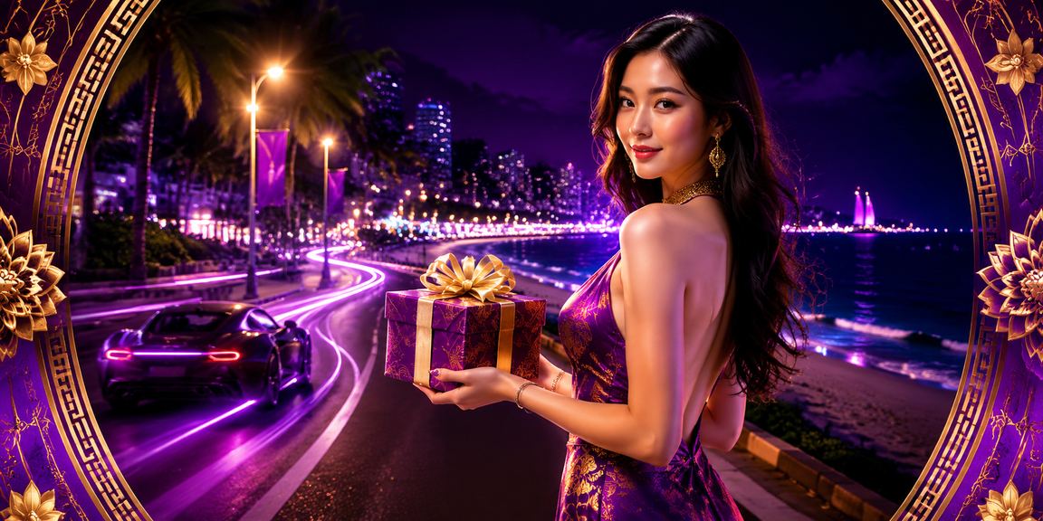 Ánh đèn neon rực rỡ bao quanh bàn chơi bài tại Phan Thiết về đêm